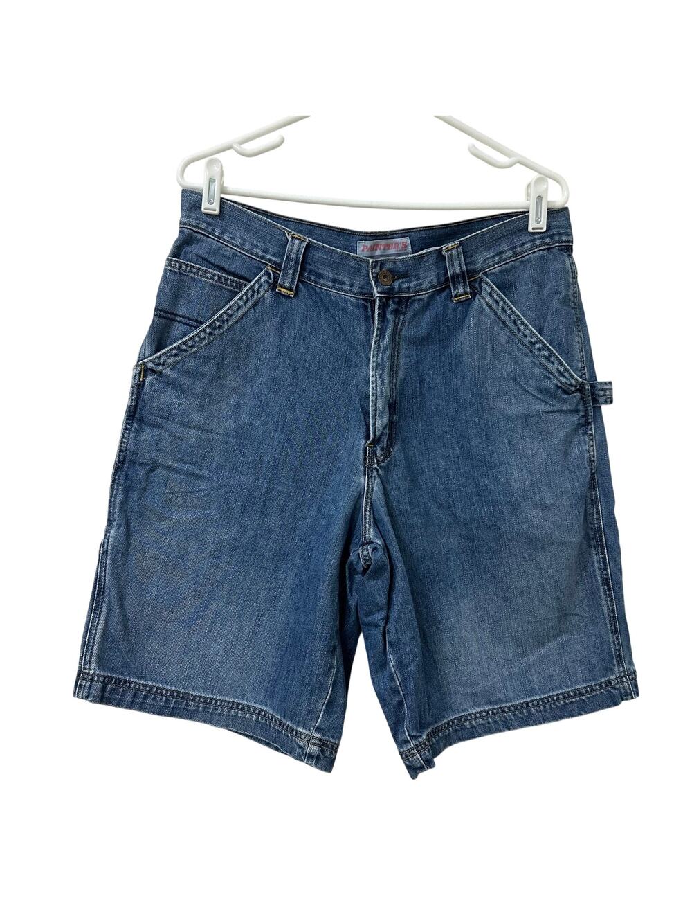 Old Navy Vtg Mens Sz 33 Painters Cargo Utility Denim Jean Shorts Y2K Jorts Baggy